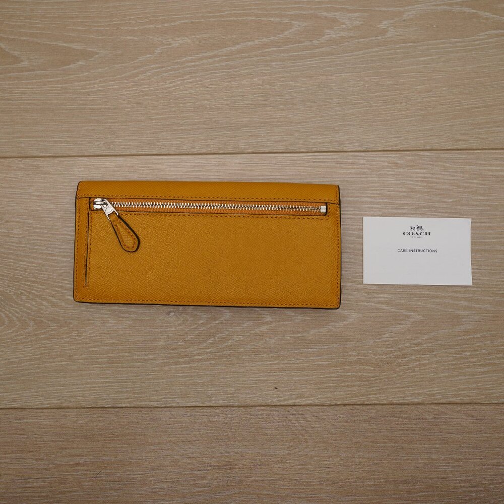 Coach Slim Envelope Soft Wallet - Mustard Yellow